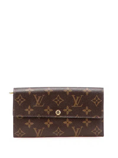 Pre-owned Louis Vuitton 2011 Monogram Sarah Wallet Long Wallets In Brown