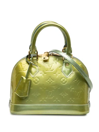 Pre-owned Louis Vuitton 2011 Monogram Vernis Alma Bb Satchel In Green