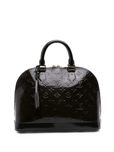 Pre-owned Louis Vuitton 2011 Monogram Vernis Alma Pm Handbag In Blue