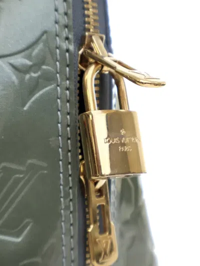 Pre-owned Louis Vuitton 2011 Monogram Vernis Alma Pm Handbag In Green