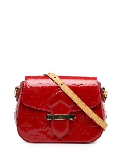 Pre-owned Louis Vuitton 2011 Monogram Vernis Bellflower Pm Crossbody Bag In Red