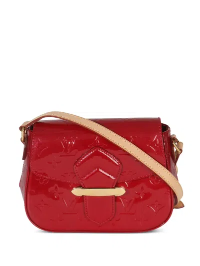 Pre-owned Louis Vuitton 2011 Monogram Vernis Bellflower Pm Shoulder Bag In Red