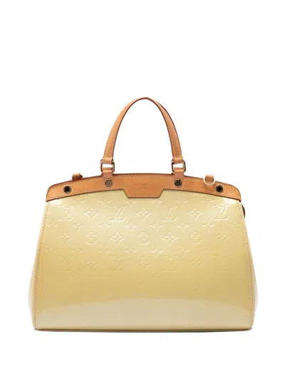 Pre-owned Louis Vuitton 2011 Monogram Vernis Brea Mm Satchel In Neutrals