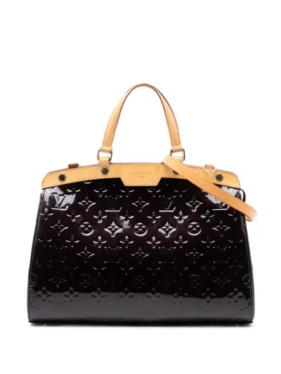 Pre-owned Louis Vuitton 2011 Monogram Vernis Brea Mm Satchel In Purple