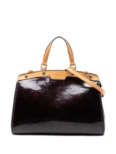 Pre-owned Louis Vuitton 2011 Monogram Vernis Brea Mm Satchel In Purple