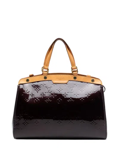 Pre-owned Louis Vuitton 2011 Monogram Vernis Brea Mm Satchel In Purple