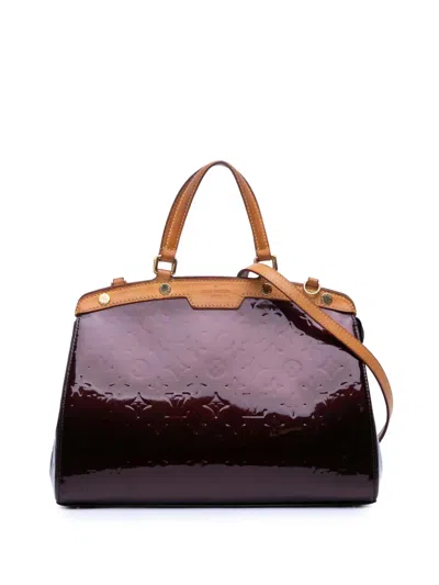 Pre-owned Louis Vuitton 2011 Monogram Vernis Brea Mm Satchel In Red