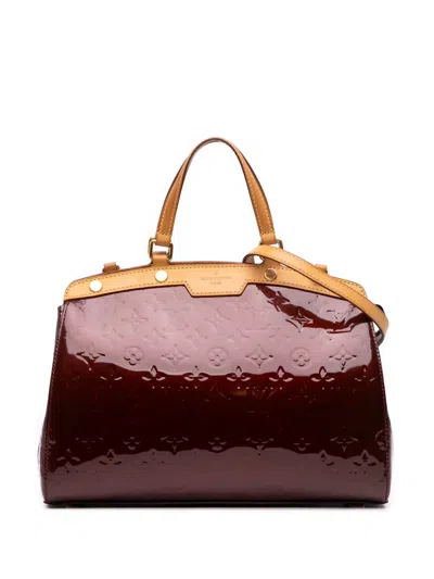 Pre-owned Louis Vuitton 2011 Monogram Vernis Brea Mm Satchel In Red