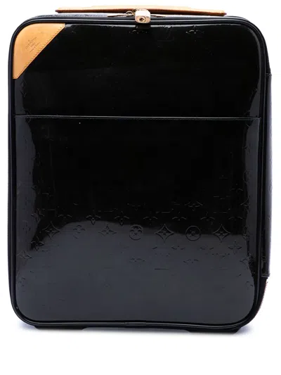 Pre-owned Louis Vuitton 2011 Monogram Vernis Pegase 45 Travel Bag In Black
