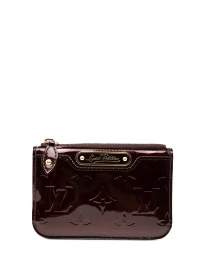Pre-owned Louis Vuitton 2011 Monogram Vernis Pochette Coin Pouch In Red