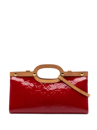 Pre-owned Louis Vuitton 2011 Monogram Vernis Roxbury Drive Satchel In Red
