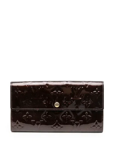 Pre-owned Louis Vuitton 2011 Monogram Vernis Sarah Wallet Long Wallets In Purple