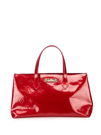 Pre-owned Louis Vuitton 2011 Monogram Vernis Wilshire Pm Handbag In Red