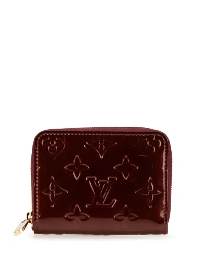 Pre-owned Louis Vuitton 2011 Monogram Vernis Zippy Purse Coin Pouch In Red