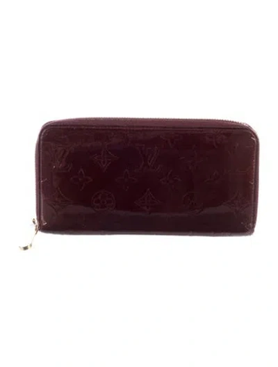 Pre-owned Louis Vuitton 2011 Monogram Vernis Zippy Wallet In Red