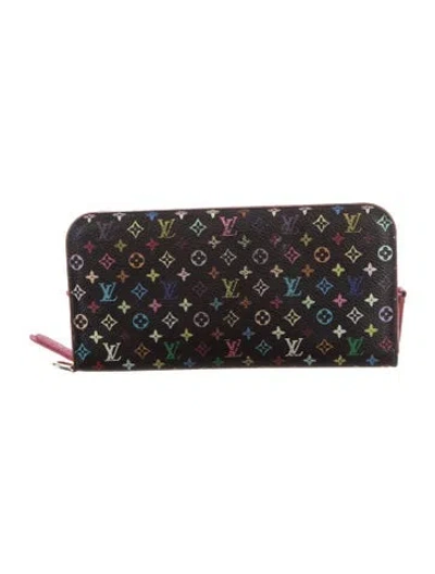 Pre-owned Louis Vuitton 2011 Multicolore Monogram Pattern Insolite Wallet In Black