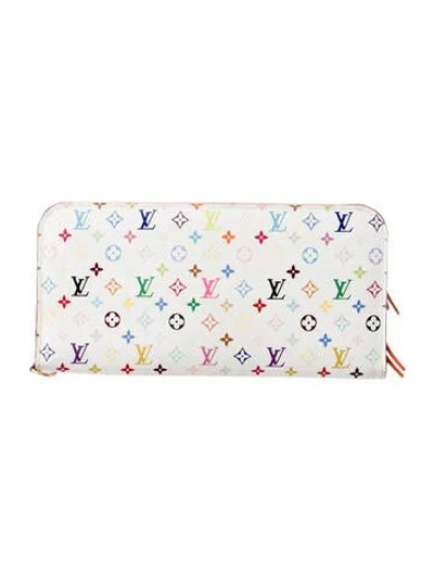 Pre-owned Louis Vuitton 2011 Multicolore Monogram Pattern Insolite Wallet In White