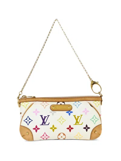 Pre-owned Louis Vuitton 2011 Multicolour Pochette Mm Shoulderbag In White