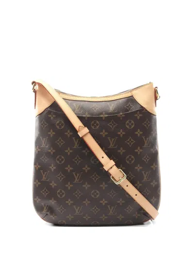 Pre-owned Louis Vuitton 2011 Odeon Mm Monogram Cross Body Bag In Brown