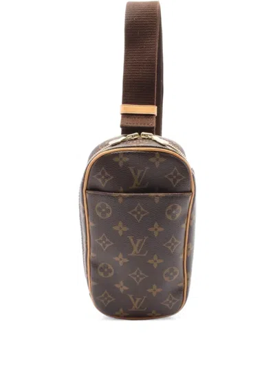 Pre-owned Louis Vuitton 2011 Pochette Gange Shoulder Bag In Brown