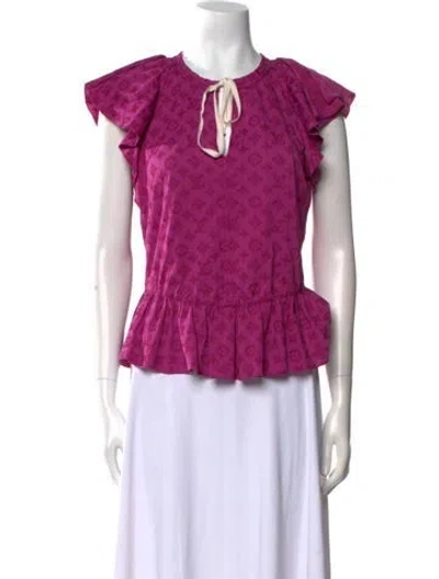 Pre-owned Louis Vuitton 2011 Printed Blouse In Pink