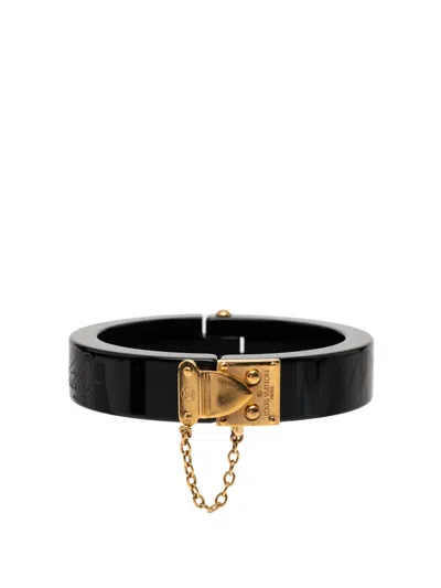 Pre-owned Louis Vuitton 2011 Resin Lock Me Bracelet Costume Bracelet In Black