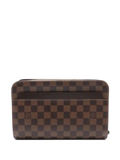 Pre-owned Louis Vuitton 2011 Saint Louis Clutch Bag In Brown