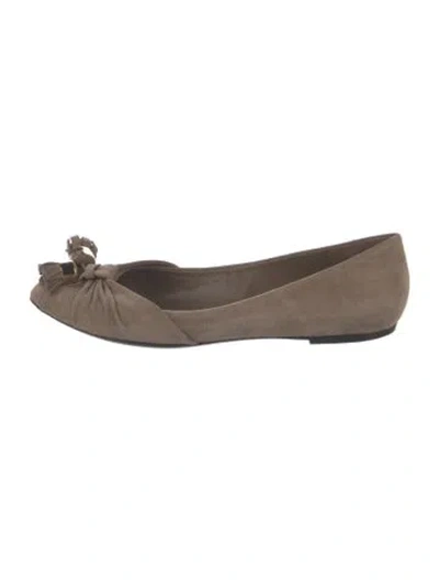 Pre-owned Louis Vuitton 2011 Suede Ballet Flats In Brown