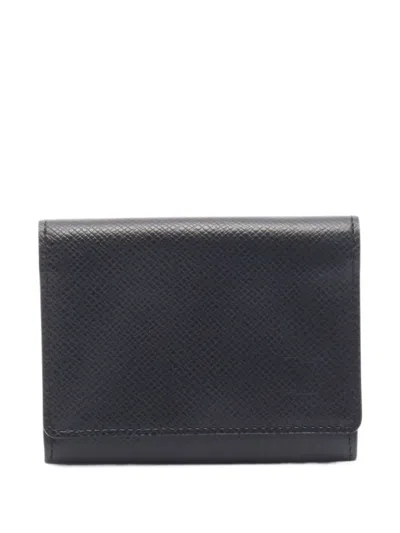 Pre-owned Louis Vuitton 2011 Taiga Card Holder In Black