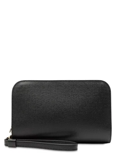 Pre-owned Louis Vuitton 2011 Taiga Pochette Baikal Clutch Bag In Black