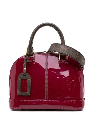 Pre-owned Louis Vuitton 2011 Vernis Miroir Alma Bb Satchel In Red
