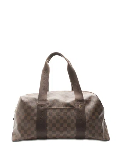 Pre-owned Louis Vuitton 2011 Weekender Mm Boston Damier Tote Bag In Brown