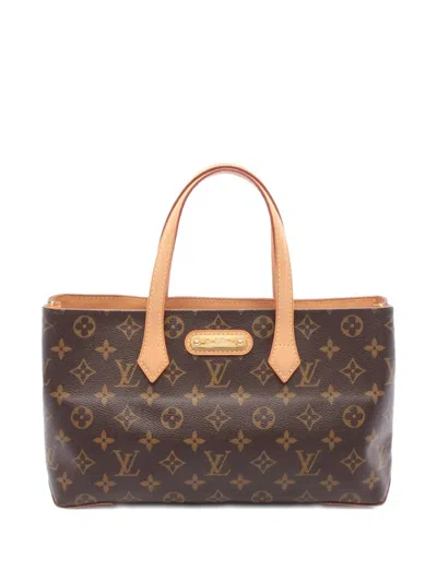 Pre-owned Louis Vuitton 2011 Wilshire Pm Monogram Tote Bag In Brown
