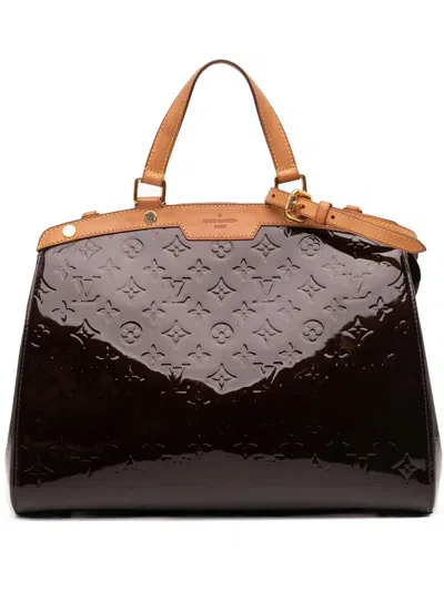 Pre-owned Louis Vuitton 2012-2025 Monogram Vernis Brea Gm Satchel In Purple