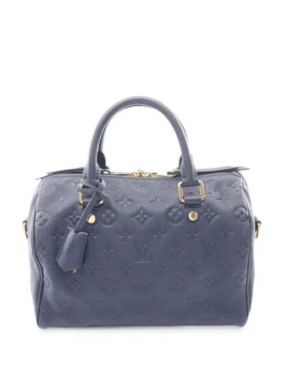 Louis Vuitton 2012 25 Monogram Empreinte Speedy Bandouliere 2way Tote Bag In Blue