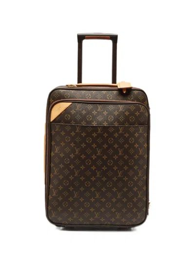 Pre-owned Louis Vuitton 2012 55 Pegase Monogram Suitcase In Brown