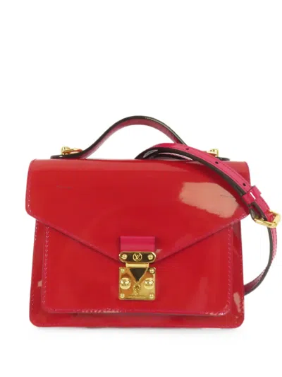 Pre-owned Louis Vuitton 2012 Bb Monceau Vernis-leather Crossbody Bag In Red