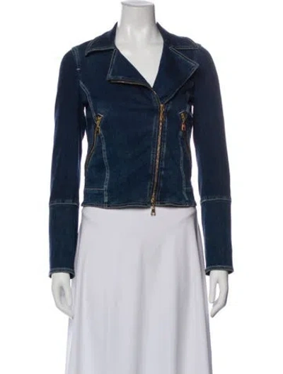 Pre-owned Louis Vuitton 2012 Biker Jacket In Blue