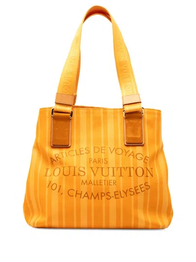 Pre-owned Louis Vuitton 2012 Canvas Plein Soleil Cabas Pm Tote Bag In Yellow