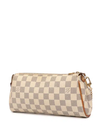 Pre-owned Louis Vuitton 2012 Damier Azur Eva Satchel In White