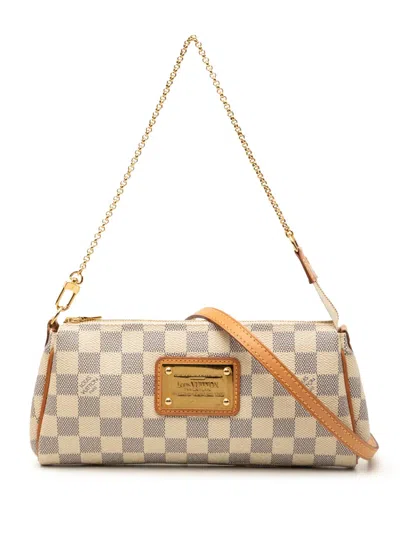 Pre-owned Louis Vuitton 2012 Damier Azur Eva Satchel In White