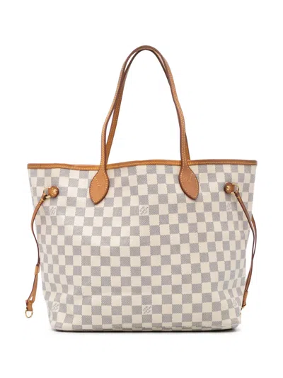 Pre-owned Louis Vuitton 2012 Damier Azur Neverfull Mm Tote Bag In 蓝色