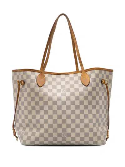 Pre-owned Louis Vuitton 2012 Damier Azur Neverfull Mm Tote Bag
