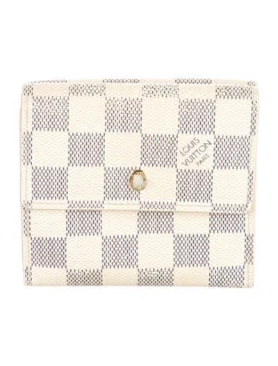 Pre-owned Louis Vuitton 2012 Damier Azur Pattern Elise Wallet In Neutral