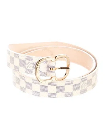 Pre-owned Louis Vuitton 2012 Damier Azur Pattern Waist Belt In Neutrals