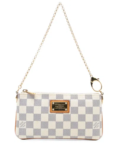 Pre-owned Louis Vuitton 2012 Damier Azur Pochette Milla Mm Handbag In White