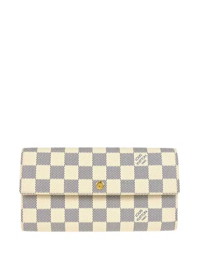 Pre-owned Louis Vuitton 2012 Damier Azur Portofeuil Sara Coin Purse Wallet