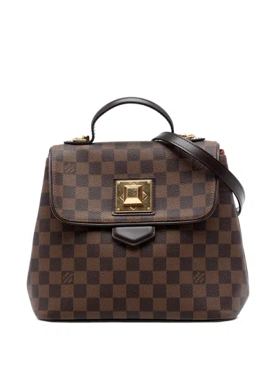 Pre-owned Louis Vuitton 2012 Damier Ebene Bergamo Pm Satchel In Brown