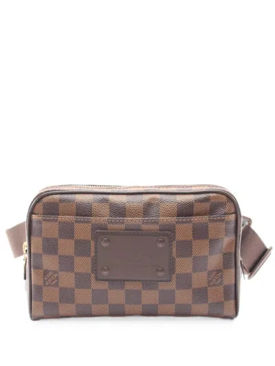Pre-owned Louis Vuitton 2012 Damier Ebene Brooklyn Belt Bag In Brown