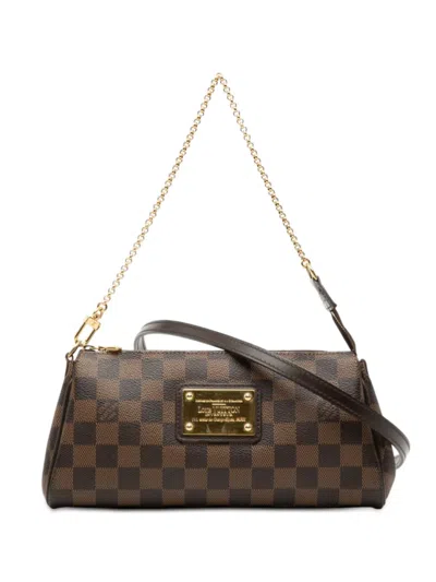 Pre-owned Louis Vuitton 2012 Damier Ebene Eva Satchel In Brown
